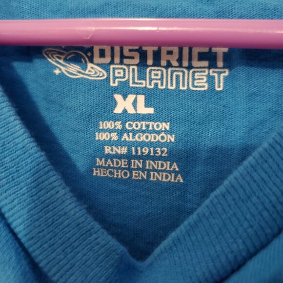 District Planet RELAX Teal Graphic Tee with Red Print, YXL - Picture 2 of 3